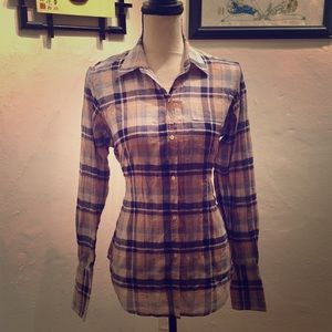 Nili Lotan plaid button down shirt